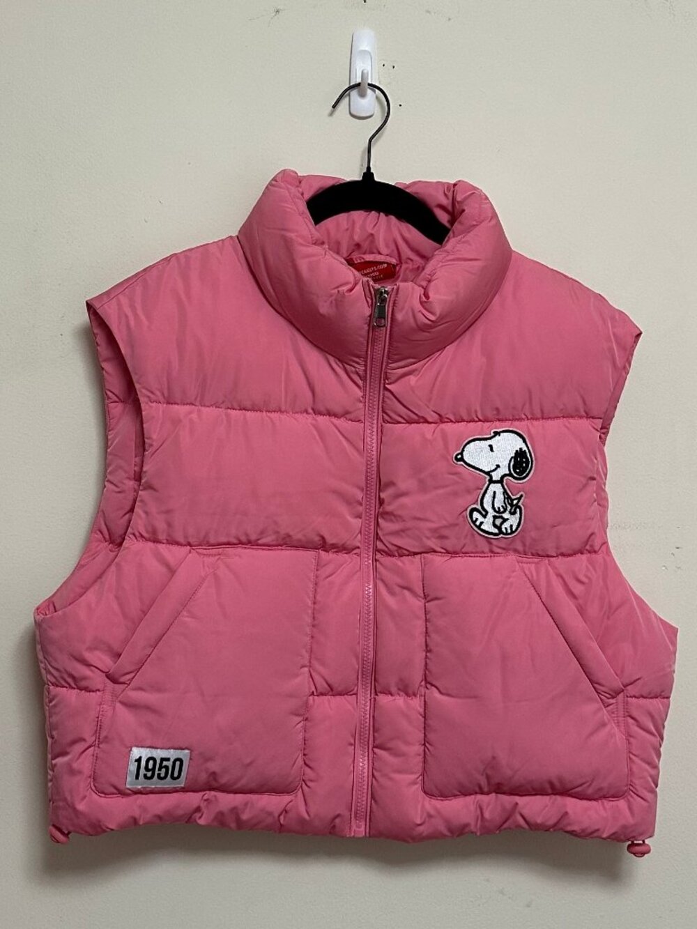 Peanuts Snoopy Pink Puffer Vest Size Large